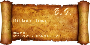 Bittner Irma névjegykártya